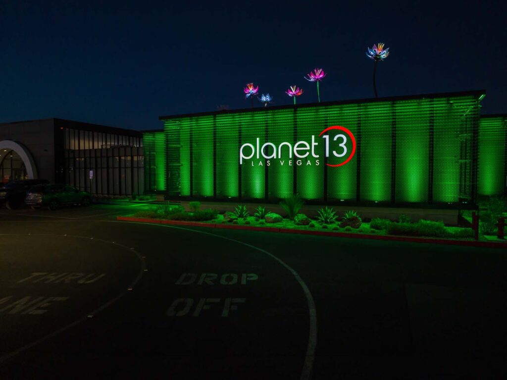 Roth Lighting expertly partnered with Planet 13 to transform their Las Vegas dispensary, blending cutting-edge lighting with unique design elements.
